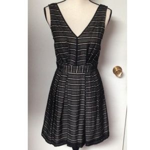 2/$15- BCBGeneration Black & Tan Sheer Stripe Dress